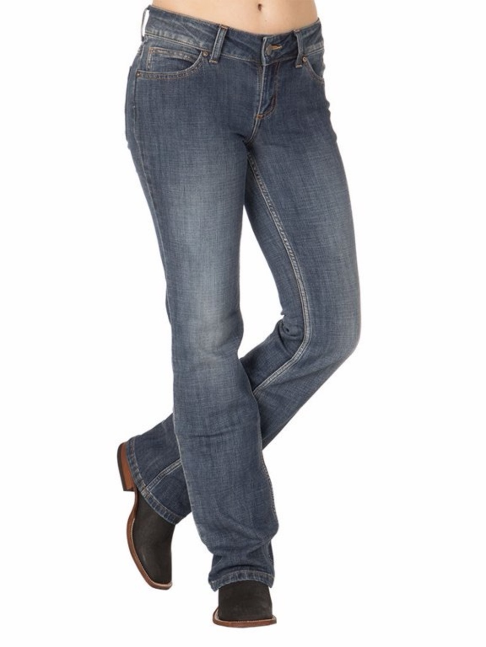 Wrangler Women's Medium Wash Bootcut Jeans in Indigo Blue